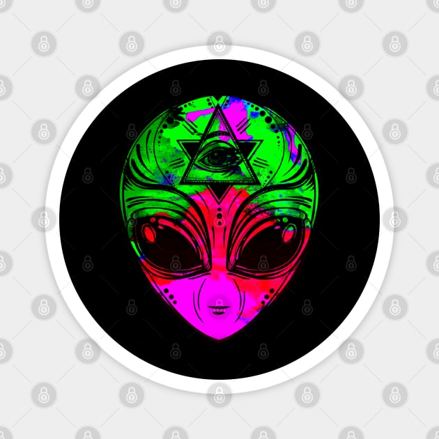 The Pink & Green Alien Magnet by Living_Paranormal_Magazine